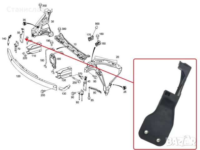 Щипка за захващане на фар Mercedes GLK X204, снимка 4 - Части - 50645318