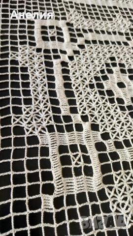 Покривка много голяма ръчно изплетена , снимка 4 - Покривки за маси - 52099758