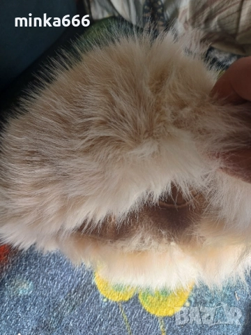 Топла дамска шапка с естествен косъм., снимка 2 - Шапки - 53002047