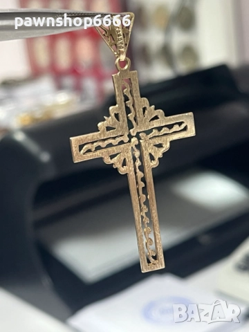 Златна висулка / Златен Кръст - ръчна изработка 14К, снимка 7 - Колиета, медальони, синджири - 52624846