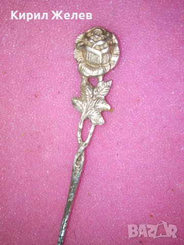 СТАРА НЕМСКА ФЛОРАЛНА КОЛЕКЦИОНЕРСКА ДЕСЕРТНА СРЕБЪРНА ВИЛИЧКА СРЕБРО 800 ПРОБА 42990, снимка 5 - Колекции - 44372872