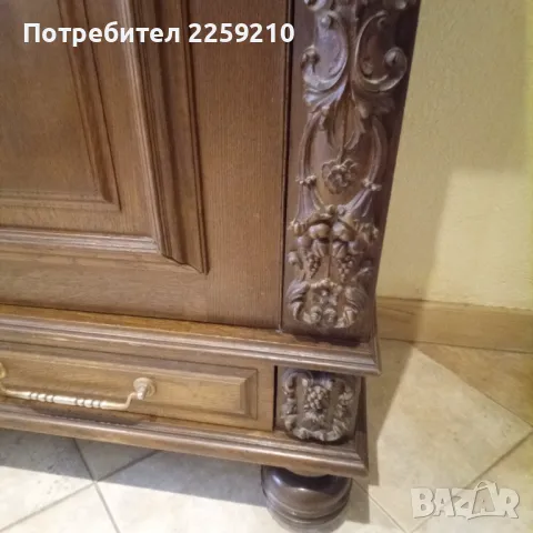 Богато резбован бюфет в неоренесансов стил - Библиотеки, Офиси, Витрини, снимка 6 - Бюфети - 48964552
