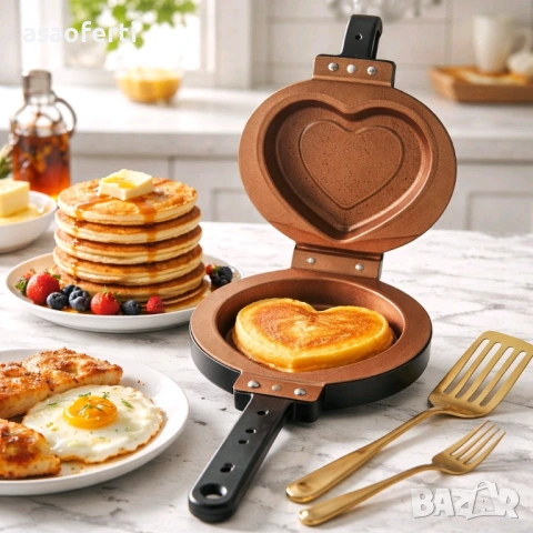 Тиган за палачинки „Сърце“ от въглеродна стомана – за усмихнати закуски, снимка 2 - Съдове за готвене - 53368223
