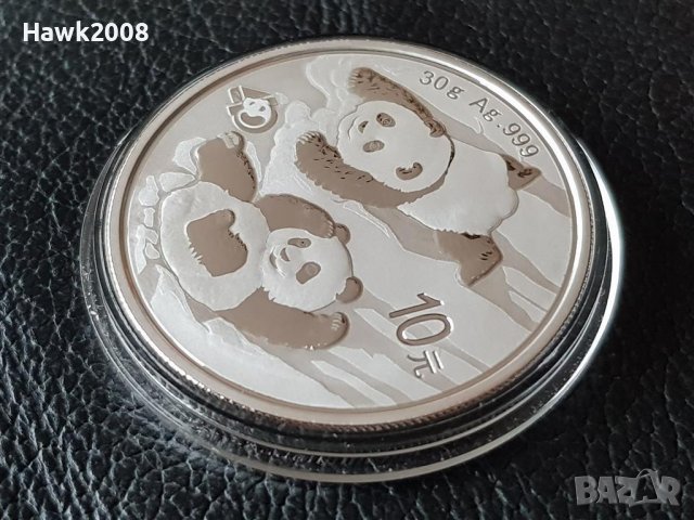 30 грама 10 юана 2022 1 oz унция сребърна монета Китайска панда 2022, снимка 2 - Нумизматика и бонистика - 39976180