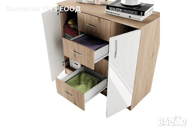 Скрин Сити 3004 сонома, орех или комбинация бяло/ арвен, снимка 12 - Скринове - 36581904