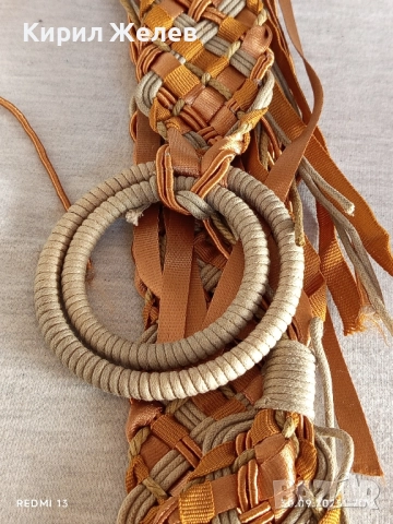 Ръчно изработен колан изплетен от ленти и въжета АРТ перфектен много красив 33087, снимка 3 - Колани - 51894095