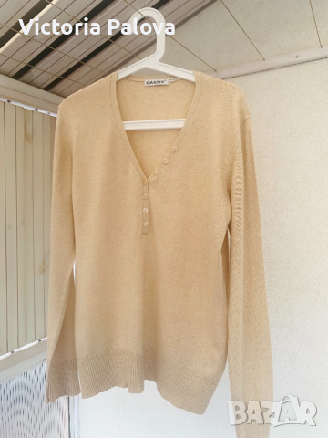 Нежна блуза CASSIS коприна и кашмир, снимка 3 - Блузи с дълъг ръкав и пуловери - 36290129
