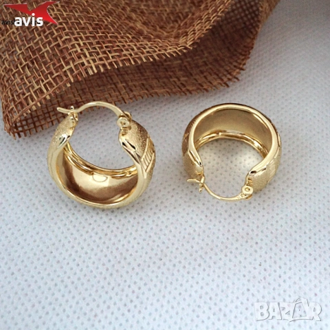 Обеци с 14К златно покритие 2141866, снимка 3 - Обеци - 53531589