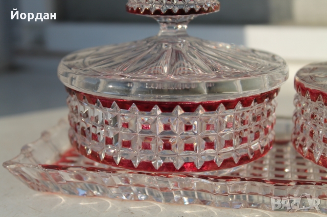 Немски/чешки кристален комплект , снимка 2 - Прибори за хранене, готвене и сервиране - 36097312