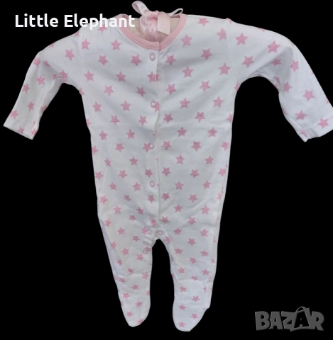 Цяла пижамка ромпърче розови звездички за 3-6 мес момиченце,колекция"Stars",Англия/нова