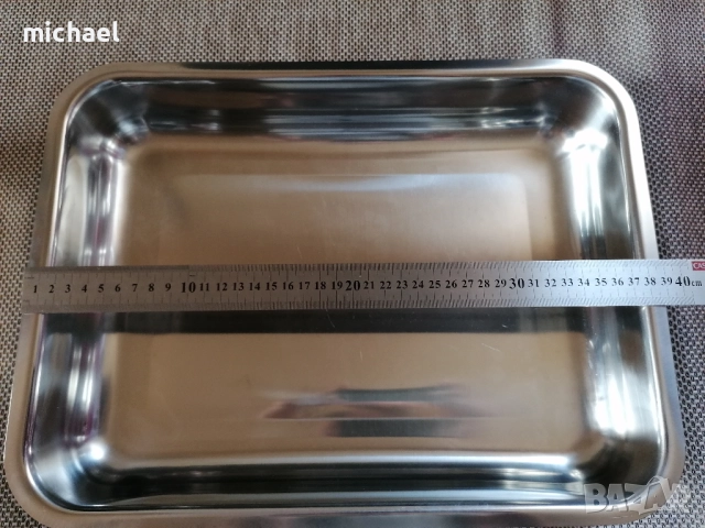 Тава неръждаема стомана 36 х 26.5 х 7 см, снимка 3 - Съдове за готвене - 52147243