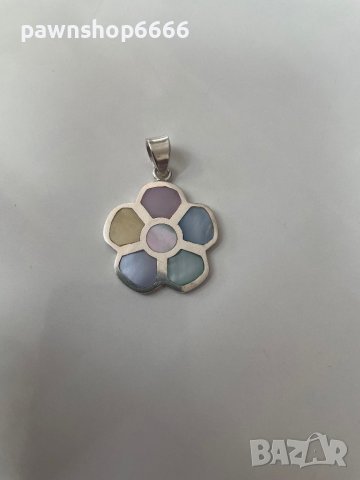 Сребърна висулка със седеф 925, снимка 3 - Колиета, медальони, синджири - 41792849