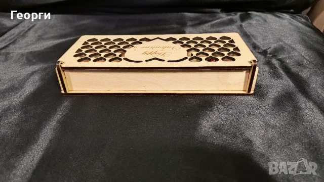 Дървена подаръчна кутия с роза “Love” – ръчна изработка, снимка 4 - Декорация за дома - 53238919