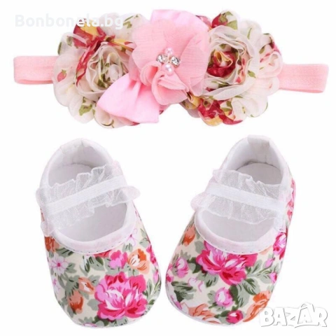 Бебешки буйки / обувки + лента в комплект, снимка 2 - Бебешки обувки - 53035070