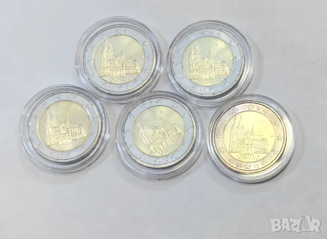 Германия 5 бр. по 2 евро 2011 Кьолнската катедрала, Рейн Вестфалия