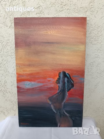 Картина "Залез" - маслени бои на платно- 50/31см