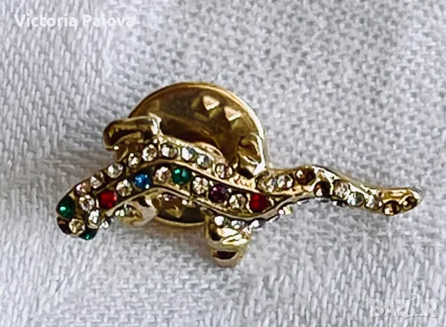 Миниатюрна брошка vintage гущер Германия, снимка 12 - Други - 47610319