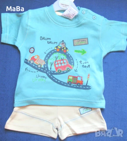 Английски бебешки КОМПЛЕКТ за момче /0-9 мес/, мек памук 