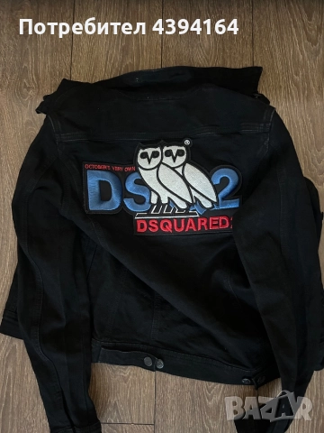 Мъжко дънково яке черно DSQ2, снимка 3 - Якета - 52143668