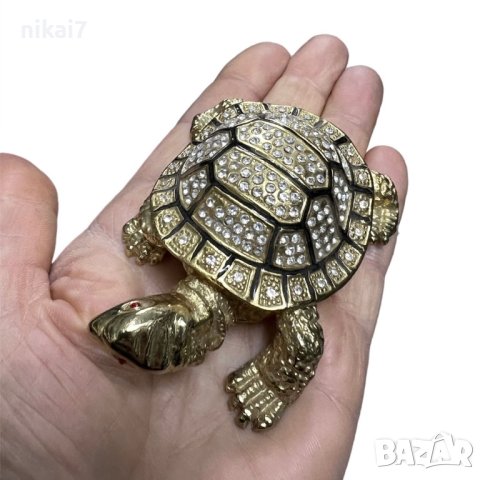 кутия за бижута луксозен сувенир костенурка жаба с камъни украса, снимка 5 - Други - 42080292