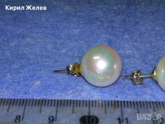 ПРЕКРАСНИ ПЕРЛЕНИ СРЕБЪРНИ ОБЕЦИ СРЕБРО 925 с ГОЛЯМА ИСТИНСКА КУЛТИВИРАНА ЯПОНСКА ПЕРЛА 43762, снимка 10 - Обеци - 44661761