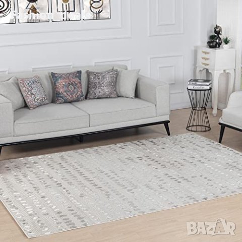 Нов модерен Килим Удобна подова подложка домашен декор Пътека Арт Сив, снимка 1