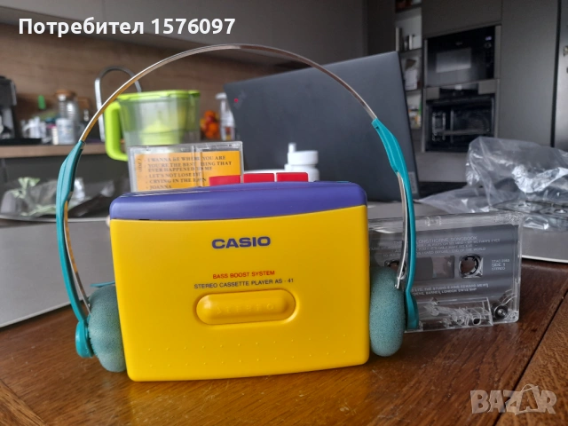 Работещ Casio AS-41 портативен стерео касетофон тип Walkman / Уокмен / Уолкмен