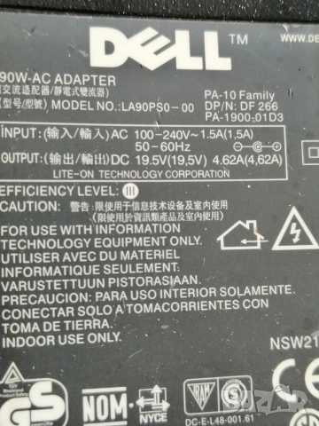 Оригинално зарядно за лаптоп DELL 90W, снимка 3 - Части за лаптопи - 53672077