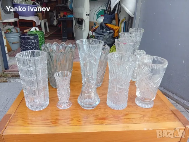 Вази пт масивно стъкло и кристал, снимка 5 - Вази - 56315228