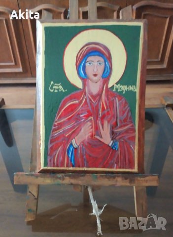 Икона на Света  Марина, снимка 3 - Икони - 37835718