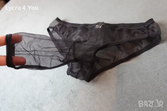 Renate Buccone M/L черни мъжки прозрачни слипове с хобот с отвор, снимка 4 - Бельо - 48360808