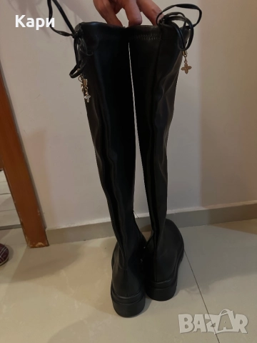 Дамски кожени ботуши тип чизми, снимка 3 - Дамски ботуши - 52559101