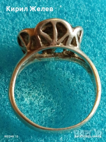 Модерен сребърен пръстен флорален мотив стил и елегантност много красив 42216, снимка 8 - Пръстени - 53762806
