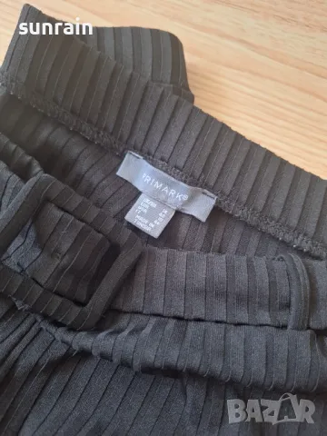 черен панталон с широки крачоли и колан, снимка 2 - Панталони - 47556893