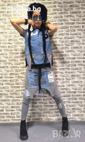 Ефирен дамски сет диви потури и тениска !