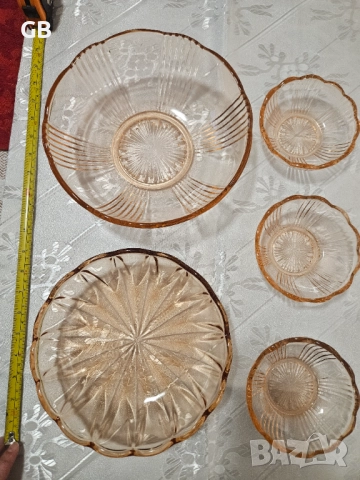 Ретро съдове от цветно стъкло за допълване на сервизи, снимка 6 - Сервизи - 52894662