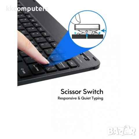 Bluetooth Клавиатура-Калъф за Apple iPad (2025) / 10.9" (2022) - Отделяема, 3 Ъгъла, Съвместим със З, снимка 3 - Калъфи, кейсове - 53071798