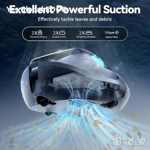 Pondee X1 робот прахосмукачка за басейн, 120 мин работа, снимка 3 - Друга електроника - 51880485