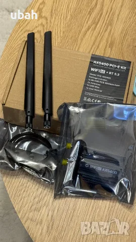 WiFi 6E PCIe адаптер AX5400 с Bluetooth 5.3 - 2.4 / 5.0 / 6.0 Ghz, снимка 2 - Мрежови адаптери - 55835869