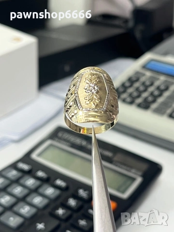 Златен пръстен 14 карата , снимка 4 - Пръстени - 53162062
