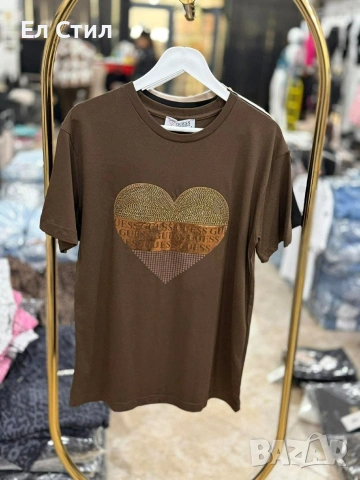 🤍Тениска "GUESS " Памук Черно С М Л Кафяво С М Л Бежово С М 19€, снимка 5 - Тениски - 53866936