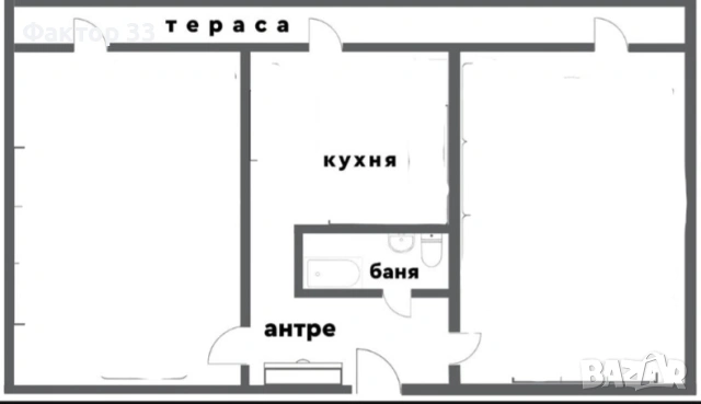 2-стаен с отделна кухня и  голяма тераса в Надежда-2