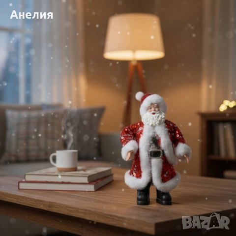 Декоративен Дядо Коледа с пайети, снимка 3 - Декорация за дома - 52657798