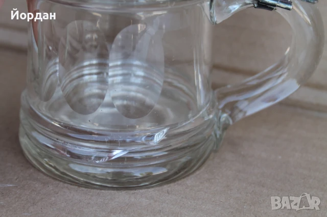 Немска кристална халба за бира с посребрена капачка, снимка 7 - Колекции - 50715027