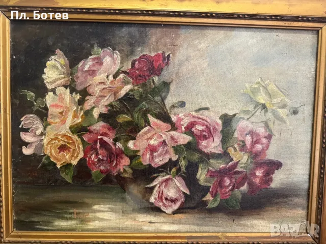 Стара маслена картина, снимка 2 - Картини - 48281455