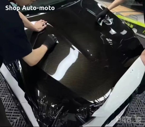 9D Декоративно автомобилно фолио Automat-BLACK CARBON със златна шарка, 1.52m, снимка 7 - Аксесоари и консумативи - 53433085