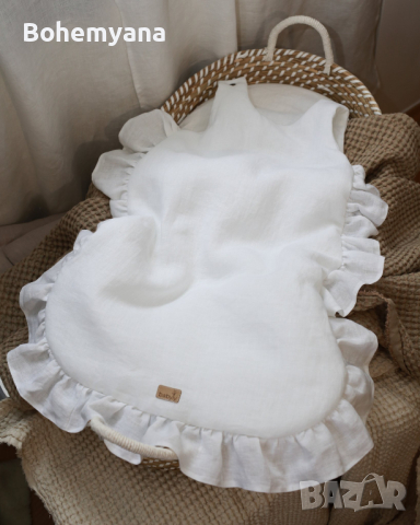 Babyly ленено чувалче 70 см 2 тог – бяло, снимка 3 - Спални чували за бебета и деца - 44763884