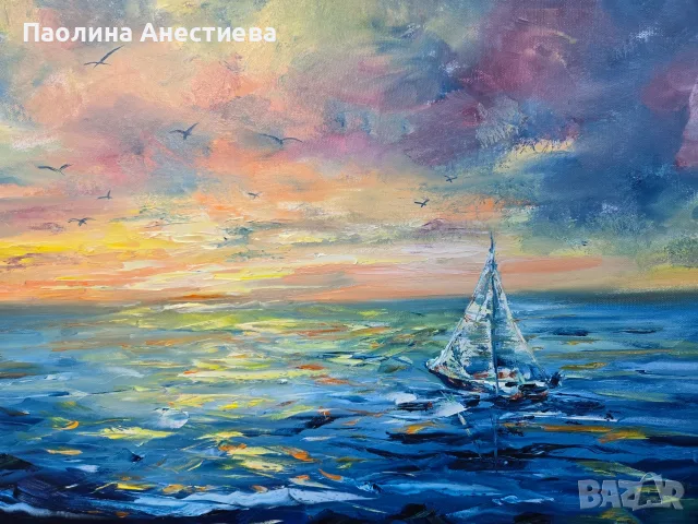 Авторска картина с маслени бои, снимка 2 - Картини - 56158075