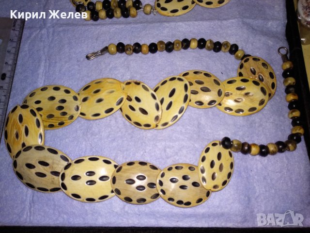 РЕДКИ ТРАДИЦИОННИ РЪЧНА МАЙСТОРСКА ЕТНО ИЗРАБОТКА БЕРБЕРСКИ ГРИВНА и ОГЪРЛИЦА от РОГ и МЕТАЛ 38723, снимка 6 - Бижутерийни комплекти - 41752718