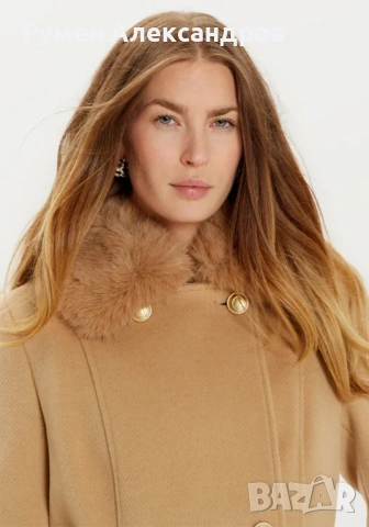 Дамско палто GUESS AMELIA Beige в размер М, снимка 5 - Палта, манта - 53119967